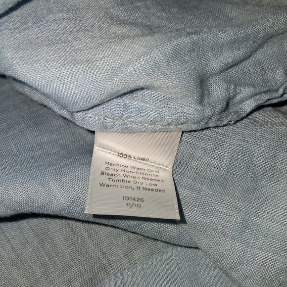 Talbots Linen Ruffle V-Neck Top - Picture 7 of 8